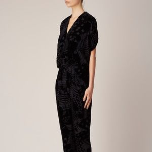 Zero + Maria Cornejo Black Velvet Pattern Jumpsuit